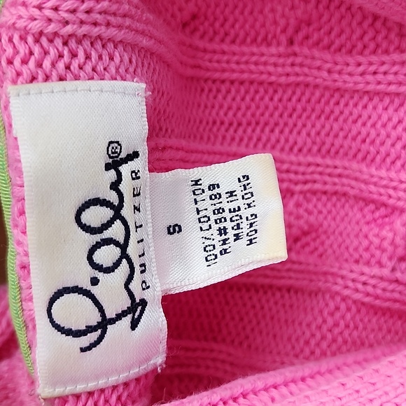 Lilly Pultizer Hot Pink Cable Knit Zip Up Hoodie Small - Picture 3 of 15